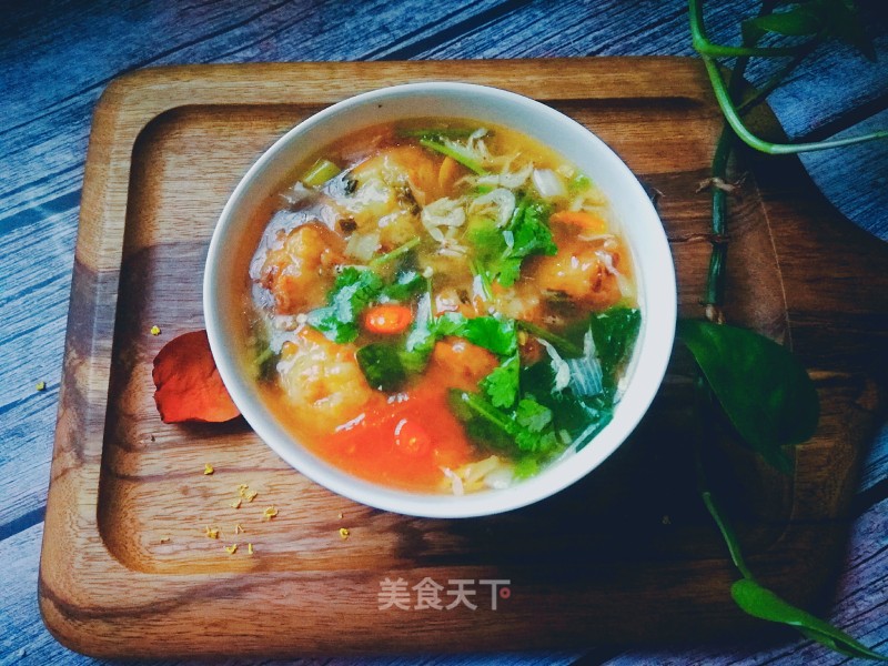 Dried Shrimp Meatball Soup recipe