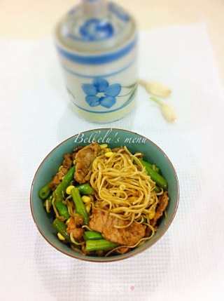 Braised Noodles with Bean Pork Slices recipe