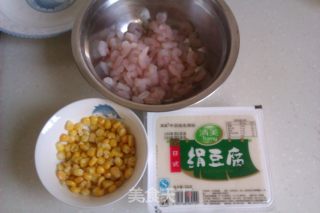 Braised Tofu with Shrimp and Corn recipe