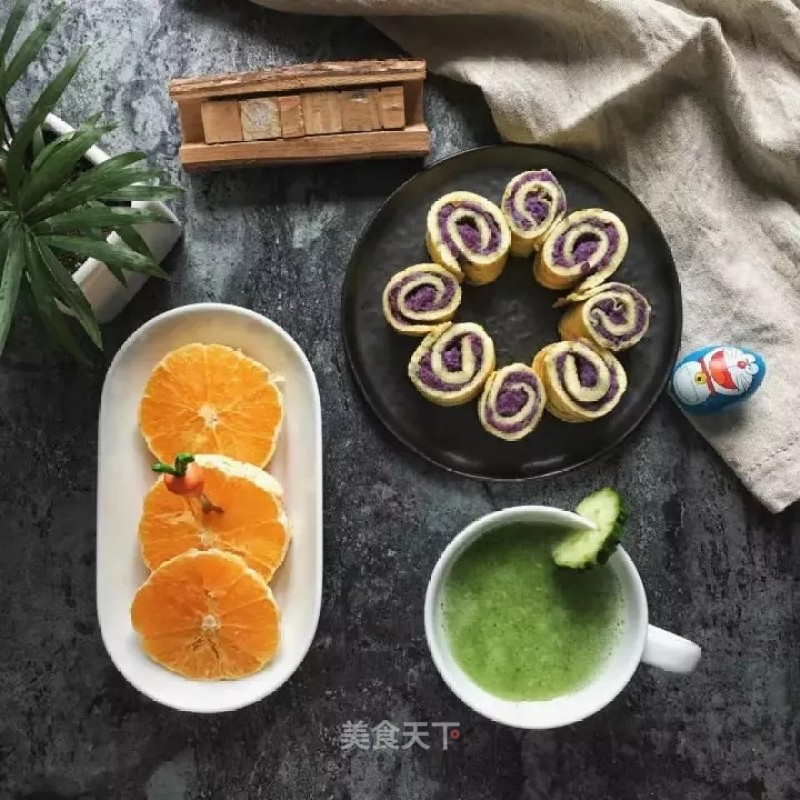 Purple Sweet Potato Omelet recipe