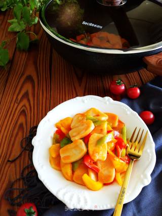 Stir-fried Rice Cake with Tomato Sauce recipe