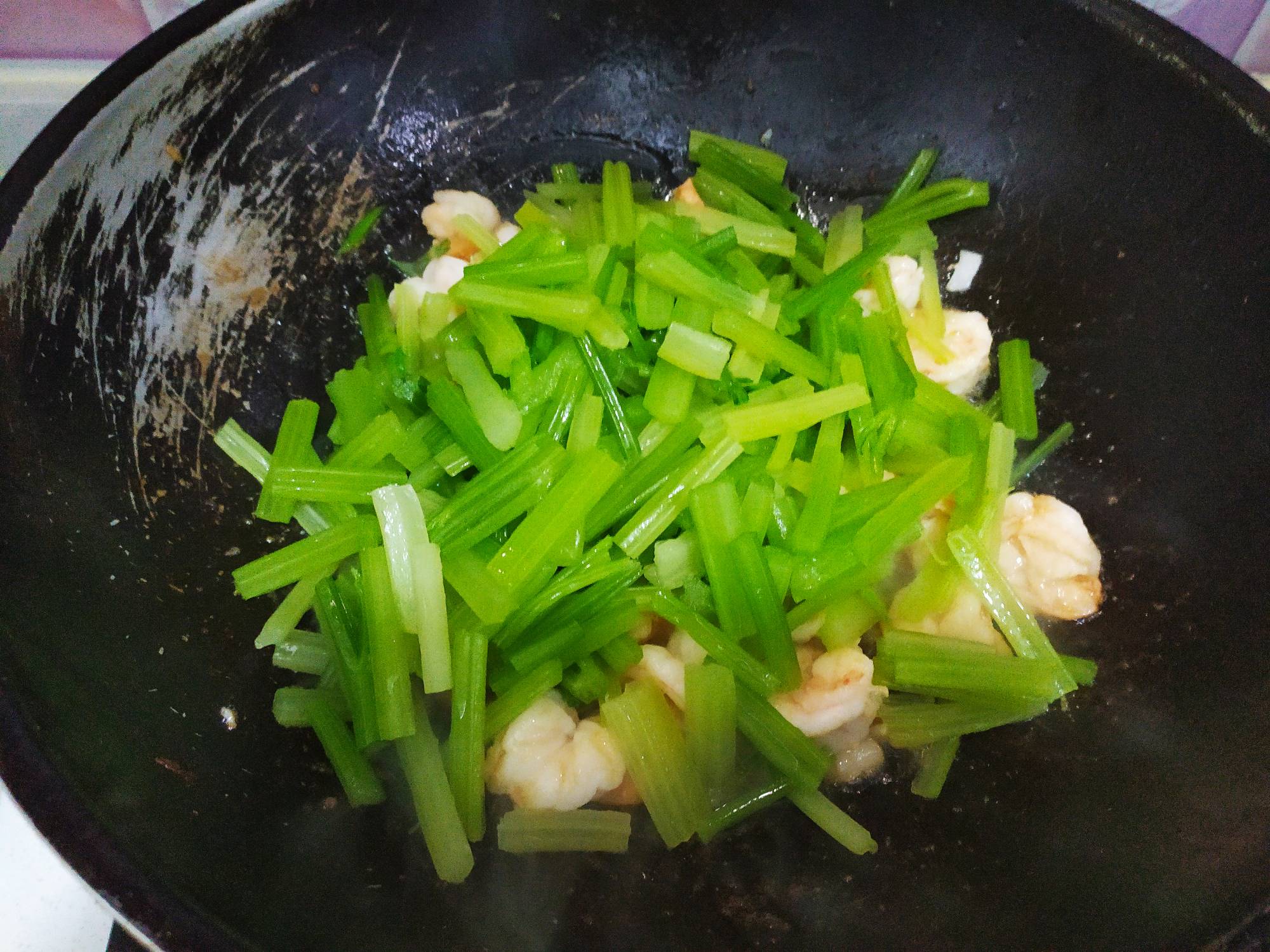 Stir-fried Celery with Shrimp recipe