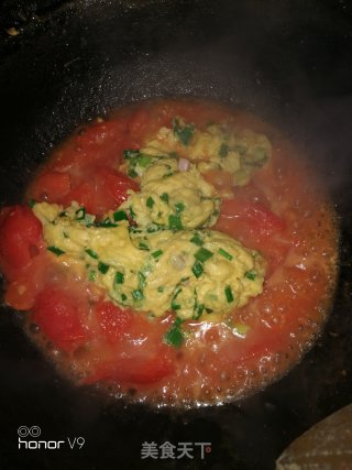Stir-fried Tomato with Chopped Green Onion and Egg recipe