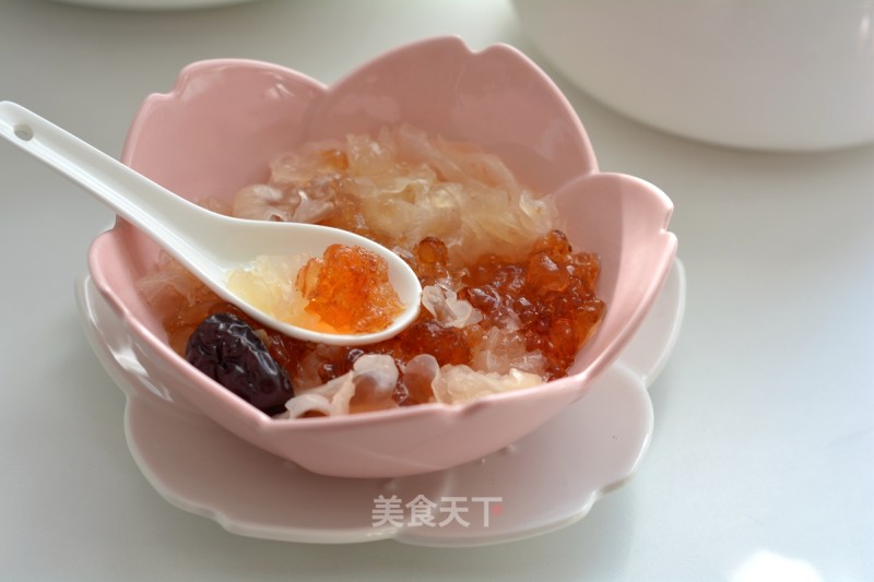 Peach Gum White Fungus and Soap Jelly Rice Soup recipe