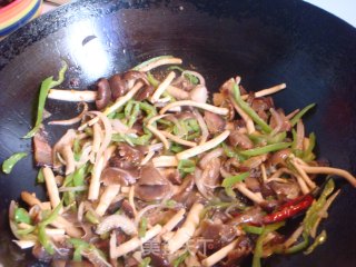 Stir-fried Bacon with Tea Tree Mushroom recipe