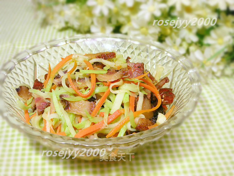 Stir-fried Double Wire with Bacon recipe