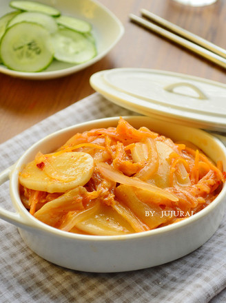 Spicy Cabbage Stewed Rice Cake recipe