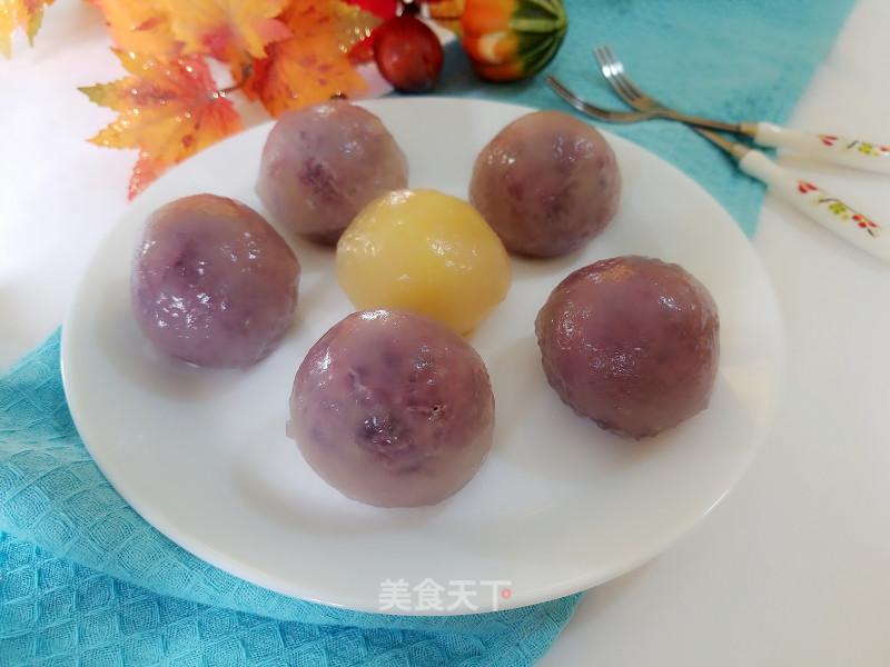 Purple Sweet Potato Sago Crystal Bag recipe