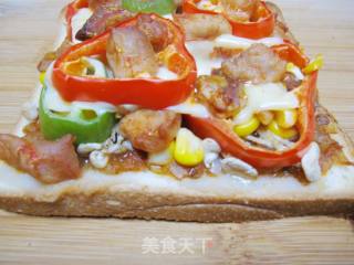 [diy New Orleans Bbq Pizza] Produced by Xiaowenzi~~[chicken Toast Pizza] recipe