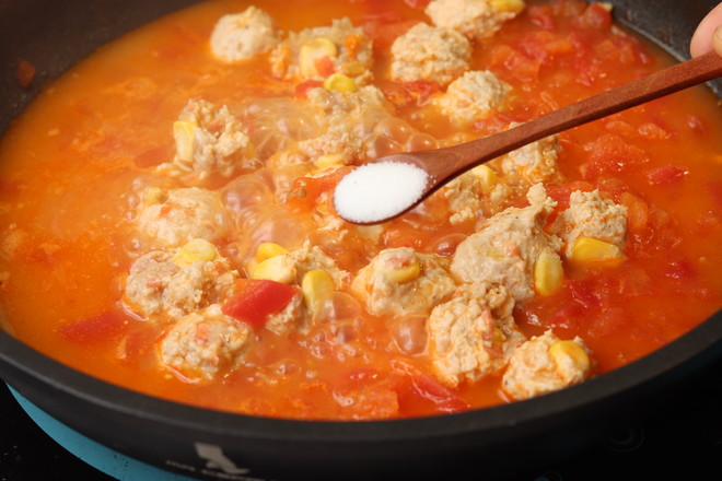 Tomato Chicken Meatball Soup recipe