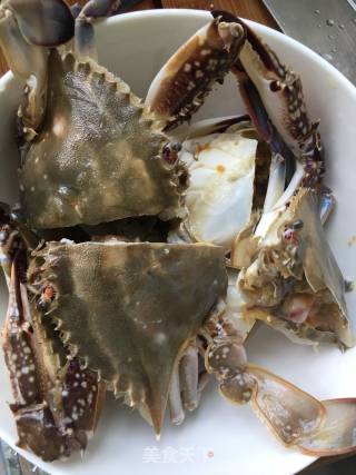 Fried Sea Crab with Ginger and Spring Onion recipe