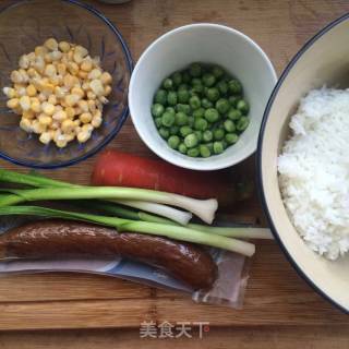 Assorted Fried Rice with Red Sausage recipe