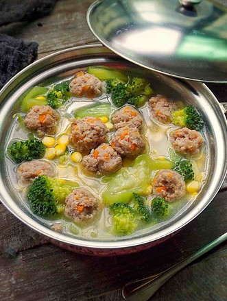 Meatballs Mixed Vegetable Soup recipe