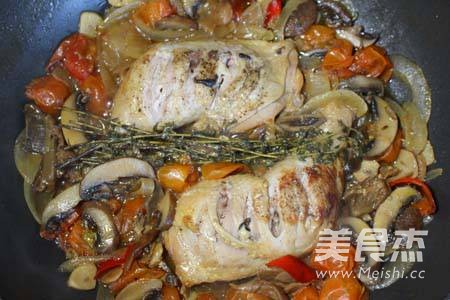 Stewed Chicken with Truffles, Mushrooms and Tomatoes recipe