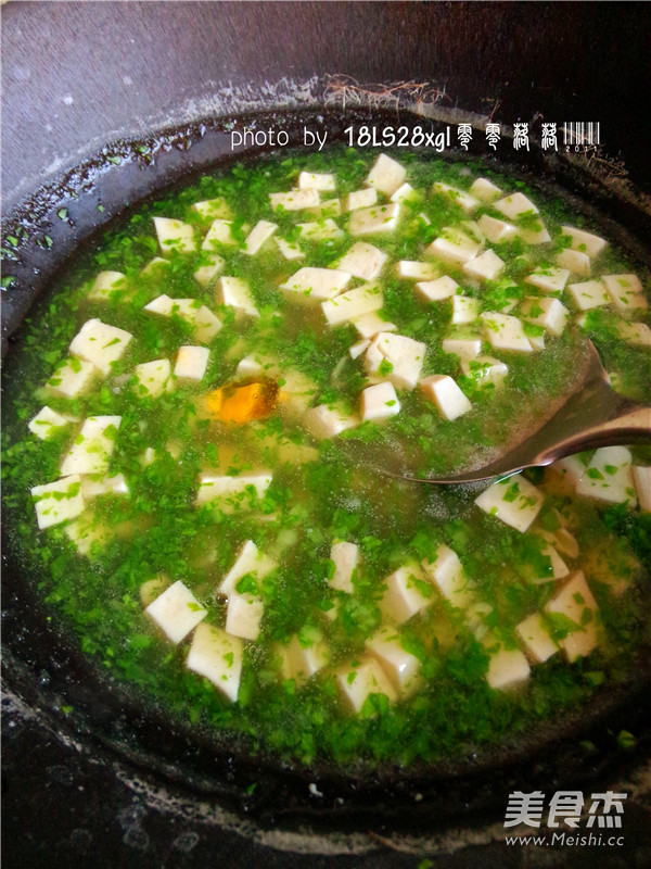 Tofu Soup with Shrimp Skin and Vegetables recipe