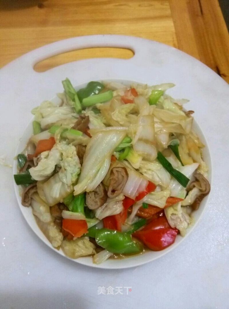 Stir-fried Pig Intestines with Chinese Cabbage recipe