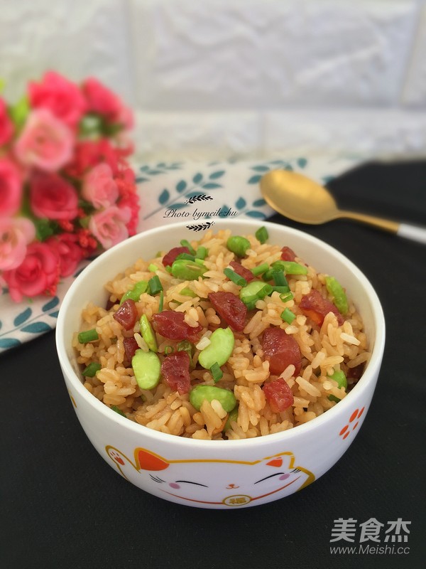 Fried Rice with Edamame and Sausage recipe