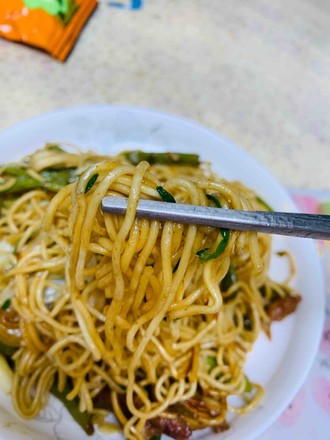 Braised Noodles with Beans recipe