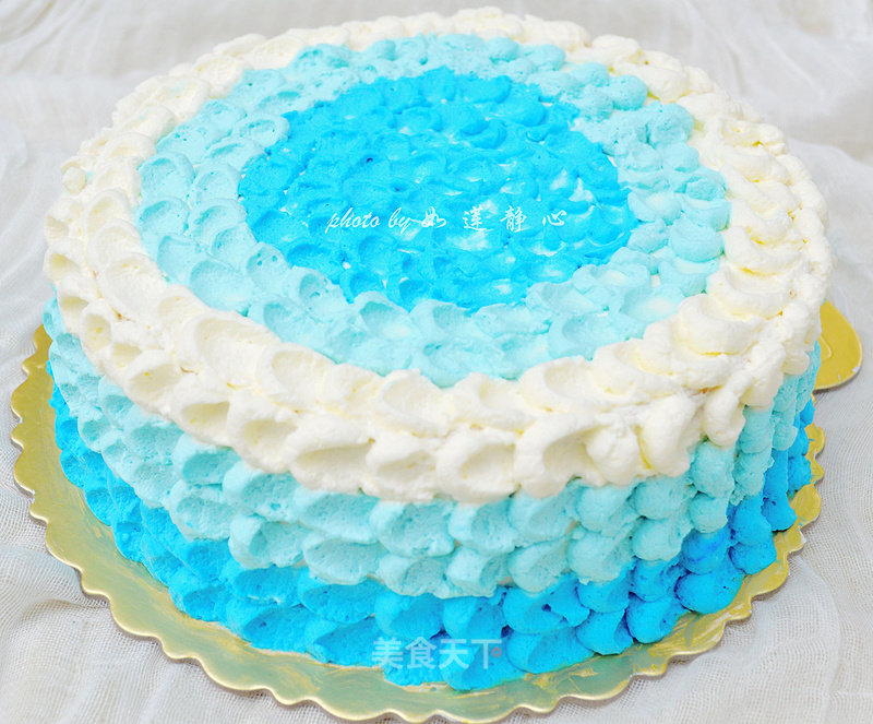 Blue Ocean Heart Cake