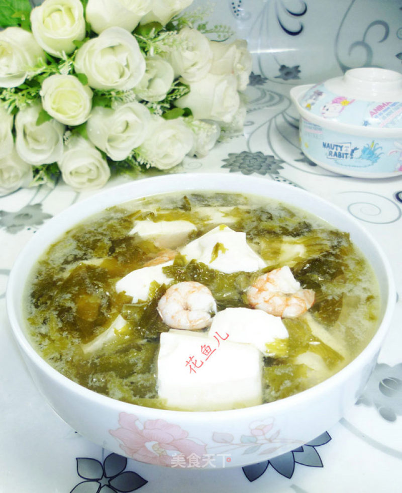 Shrimp and Tofu Soup with Pickles recipe