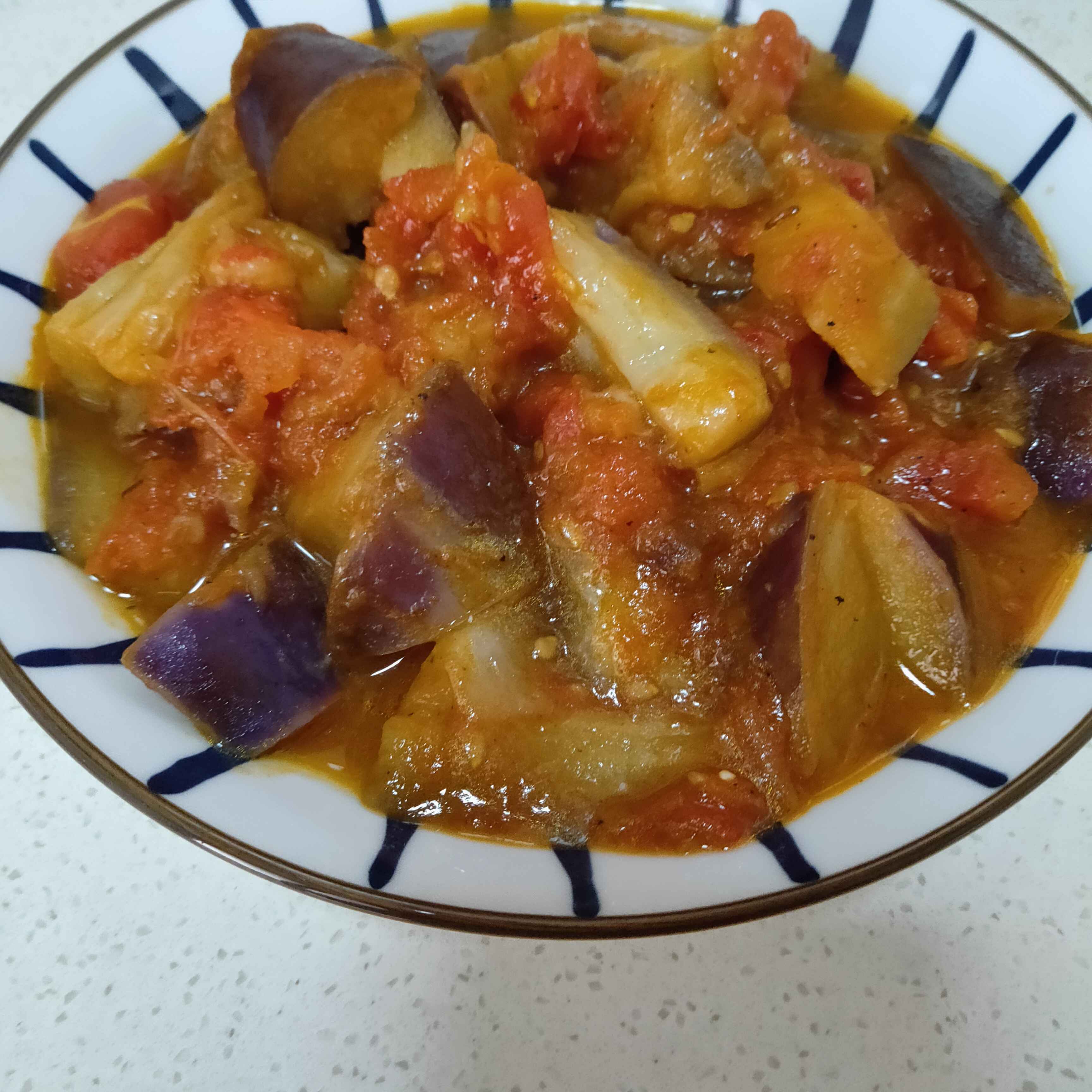 Stir-fried Eggplant with Tomato recipe