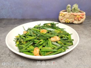 Stir-fried Leek Hearts with Shrimp recipe