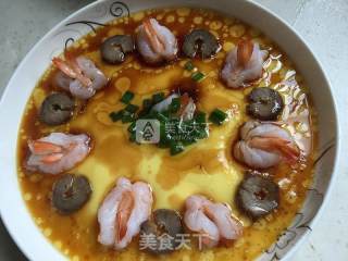 Soy Milk, Sea Cucumber and Shrimp Stewed Egg recipe