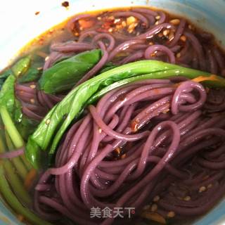 Purple Potato Noodles with Red Oil recipe