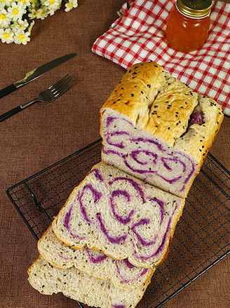 Super Delicious Whole Wheat Black Sesame Purple Sweet Potato Bread Recipe recipe
