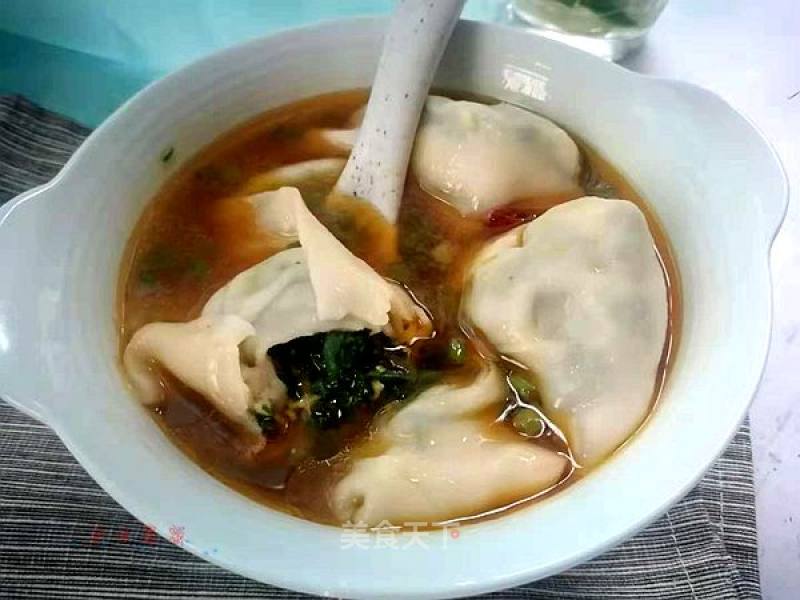 Shepherd's Purse Dumplings in Hot and Sour Soup recipe