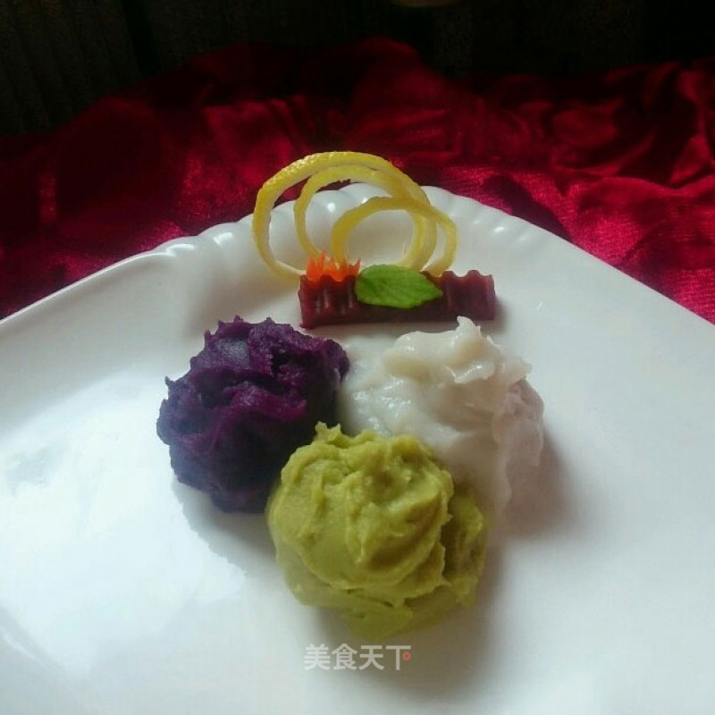 Purple Potato Yam and Pea Puree recipe