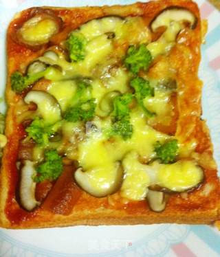 Symmetrical Breakfast of Toast Pizza Happiness recipe