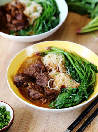 Beef Noodles with Red Beak and Green Parrot