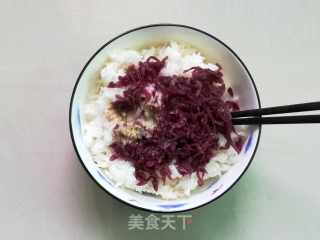 Red Cabbage and Pork Floss Rice Ball recipe