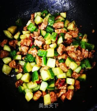 Sauteed Cucumber Diced Pork recipe