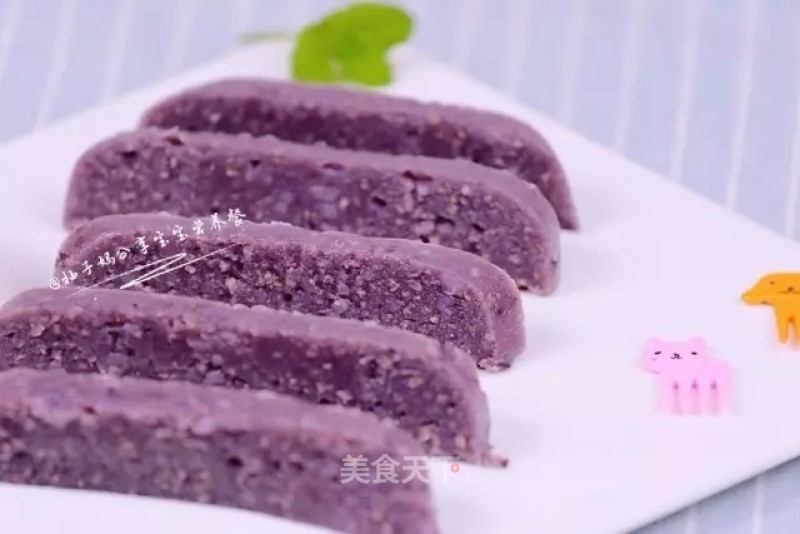Oil-free and Sugar-free, Delicate and Soft-purple Sweet Potato Rice Cake recipe