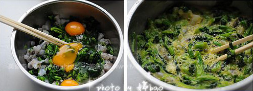 Seafood Spinach Boiled Egg recipe