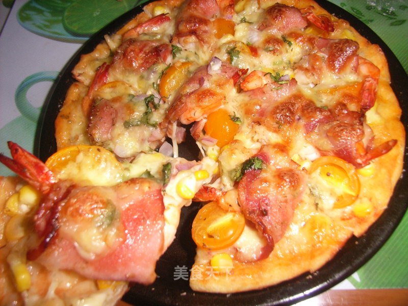 Italian Bacon Wrapped Prawn Pizza