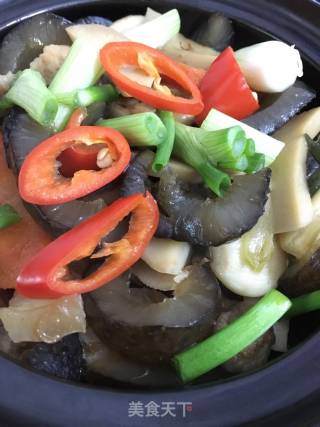 Braised Sea Cucumber with Pleurotus Eryngii recipe