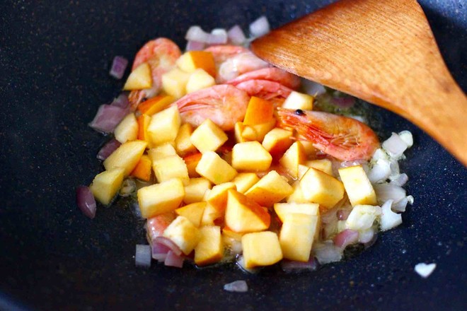 Apple Arctic Shrimp and Vegetable Fried Rice recipe