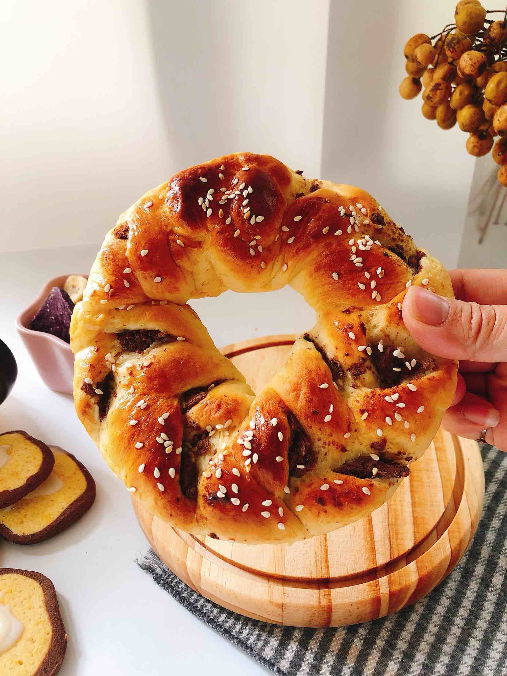 6 Three-strand Red Bean Paste Braided Bread recipe