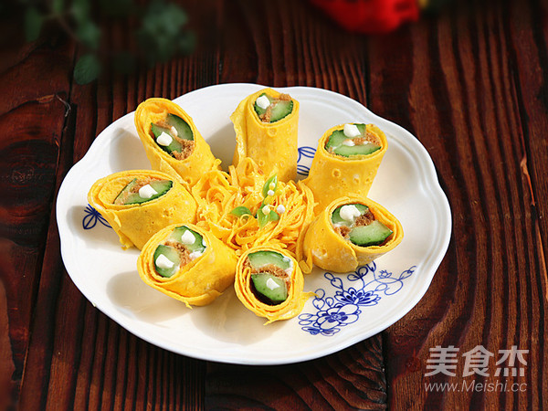 Pork Floss Cucumber Omelet recipe