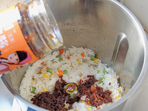 Fried Rice with Vegetable Beef Sauce recipe