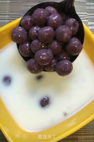 Purple Sweet Potato Taro Balls Sago Sauce recipe