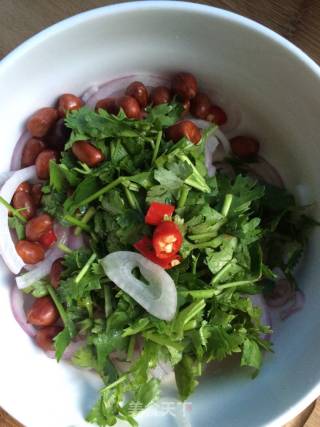 Coriander Mixed with Onions recipe