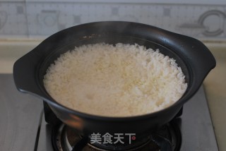 【claypot Rice with Bacon and Vegetables】 recipe