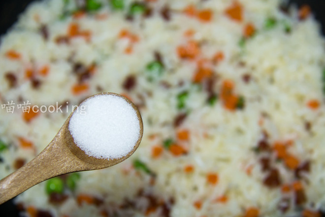 Fried Rice with Sausage and Pea recipe