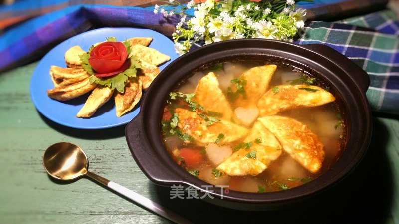 Winter Melon Tomato Egg Dumpling Soup recipe