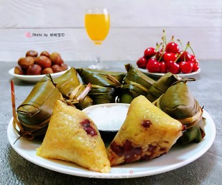 #蒸菜# Red Bean and Glutinous Rice Dumplings recipe