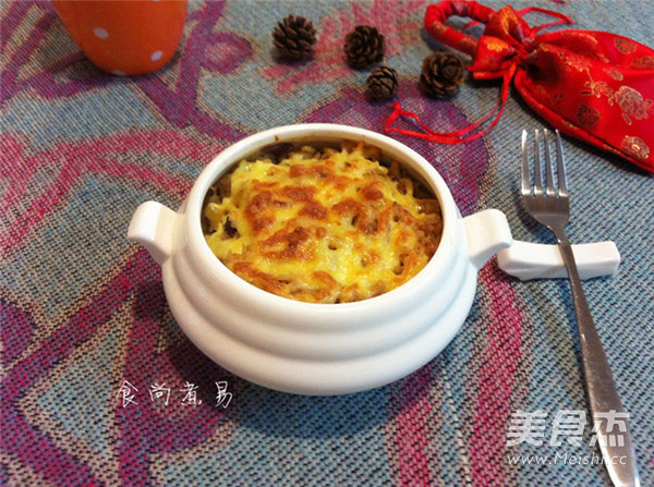 Baked Rice with Black Pepper Beef and Cheese recipe